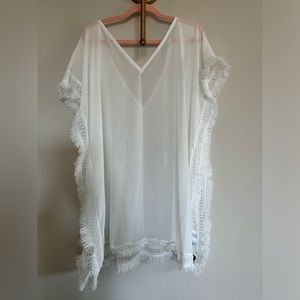 NWT sheer white beach cover up